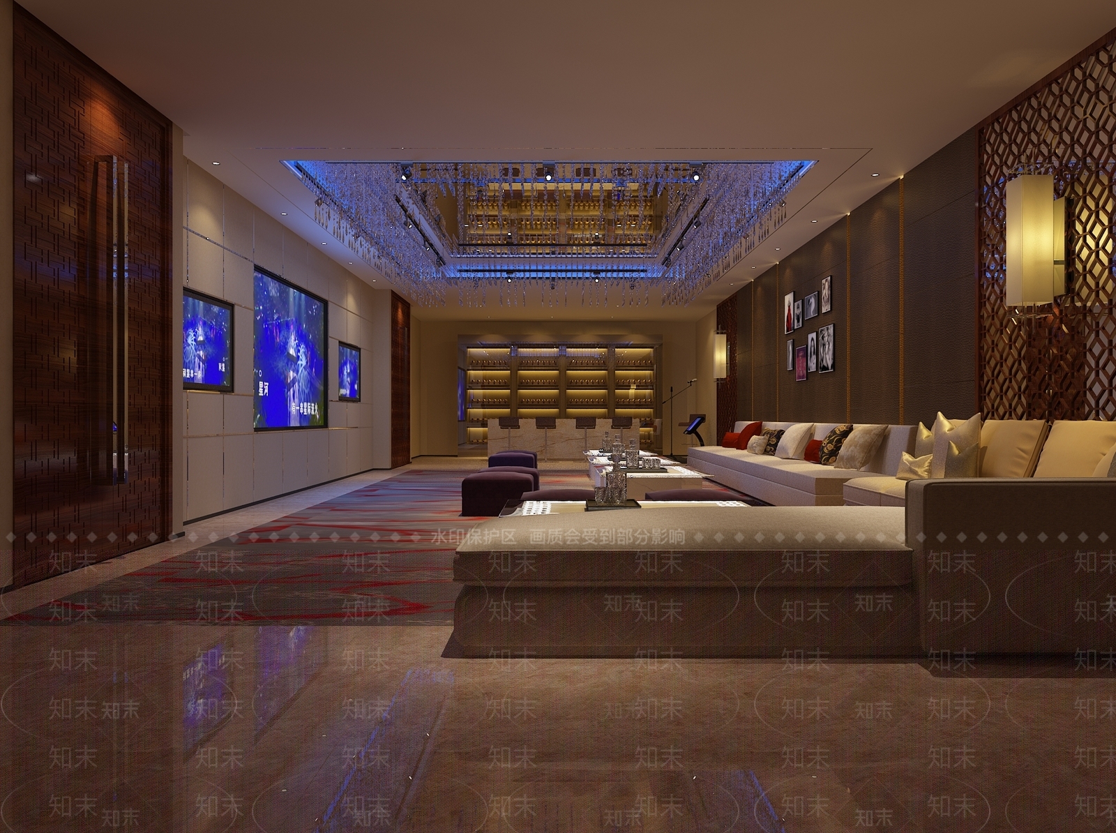 现代豪华KTV包厢3D模型下载【ID:1159351857】