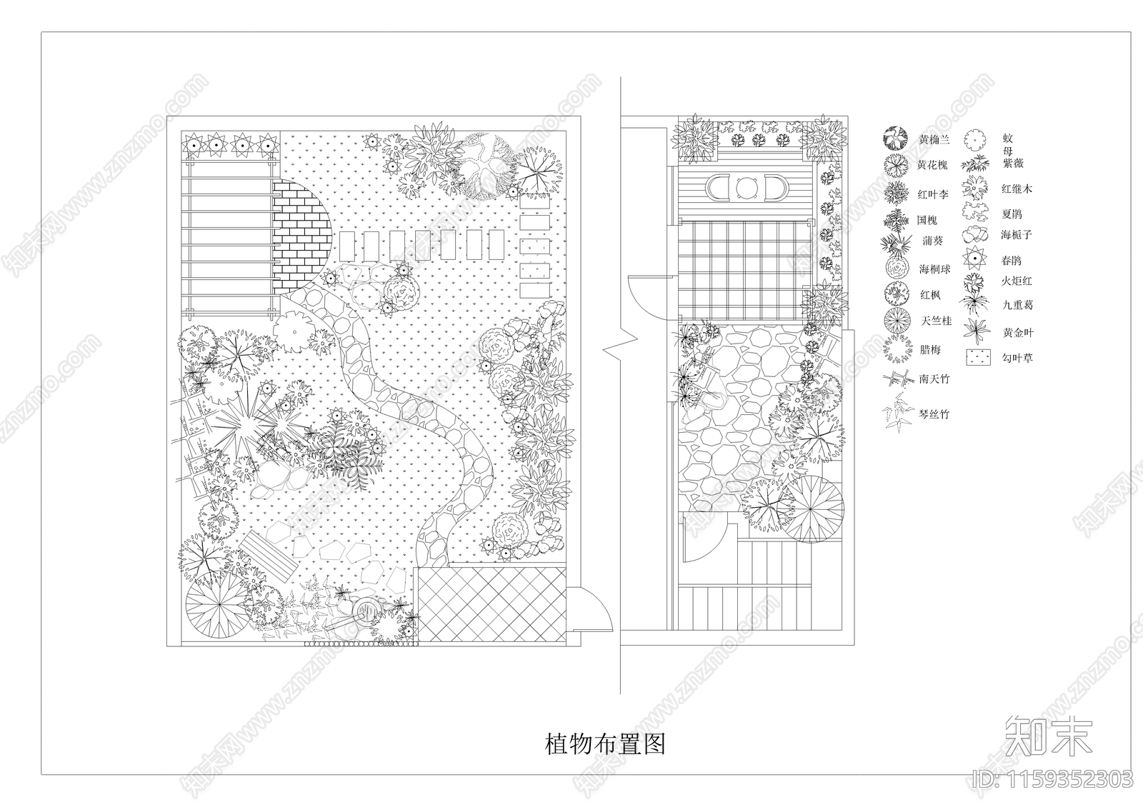 花园庭院景观绿化组图施工图下载【ID:1159352303】