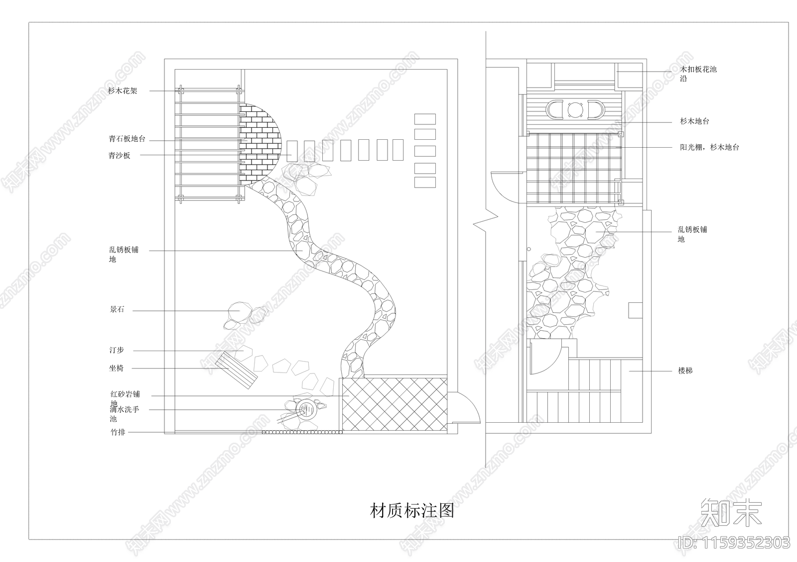 花园庭院景观绿化组图施工图下载【ID:1159352303】