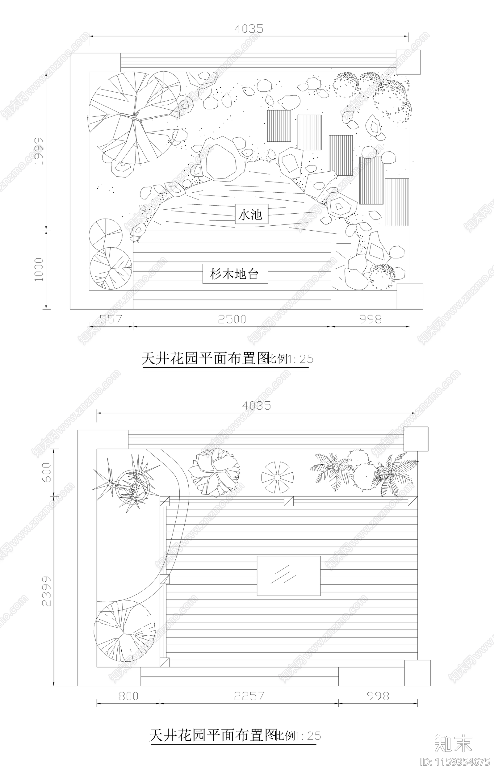 屋顶花园及庭院景观全套图纸cad施工图下载【ID:1159354675】