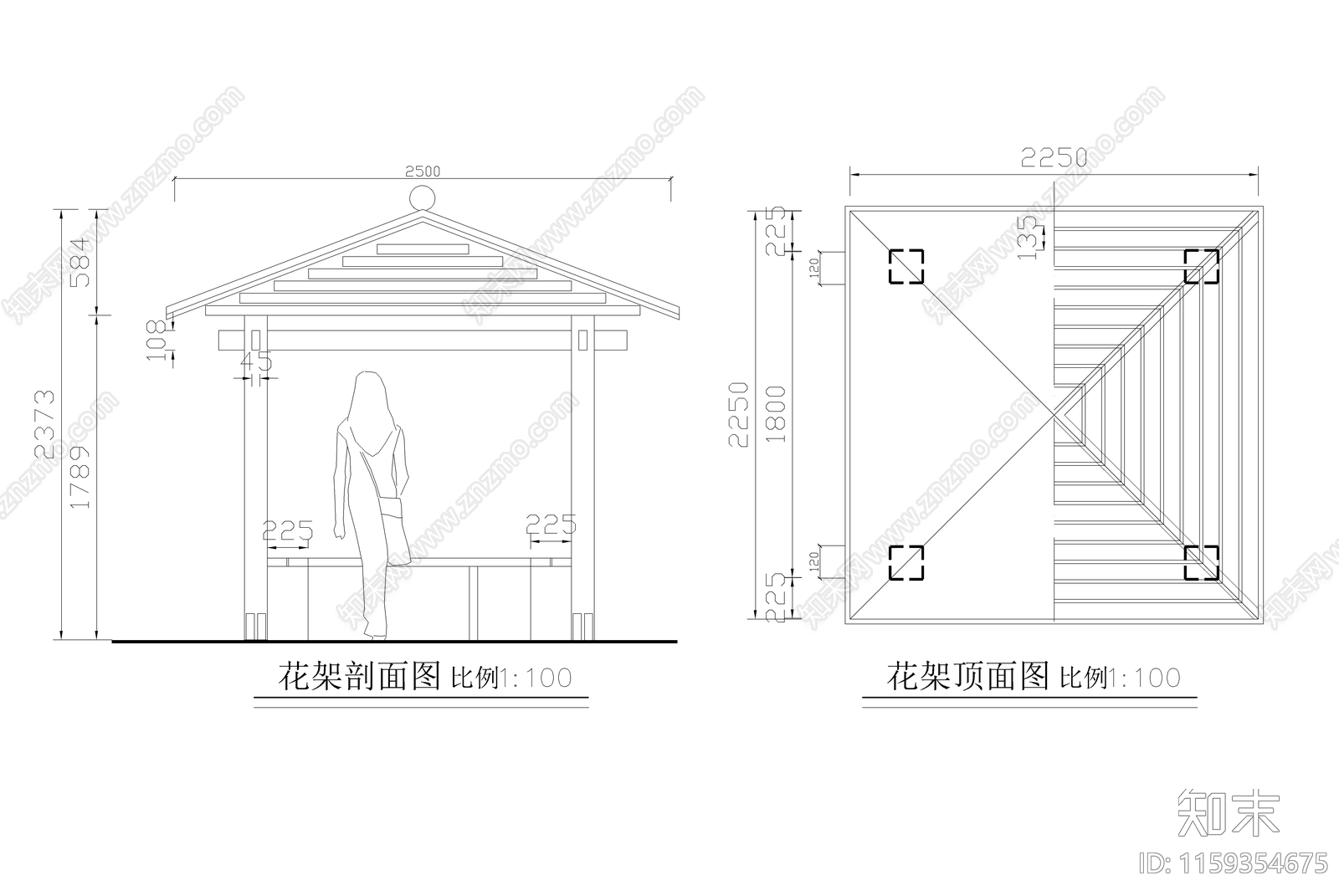 屋顶花园及庭院景观全套图纸cad施工图下载【ID:1159354675】