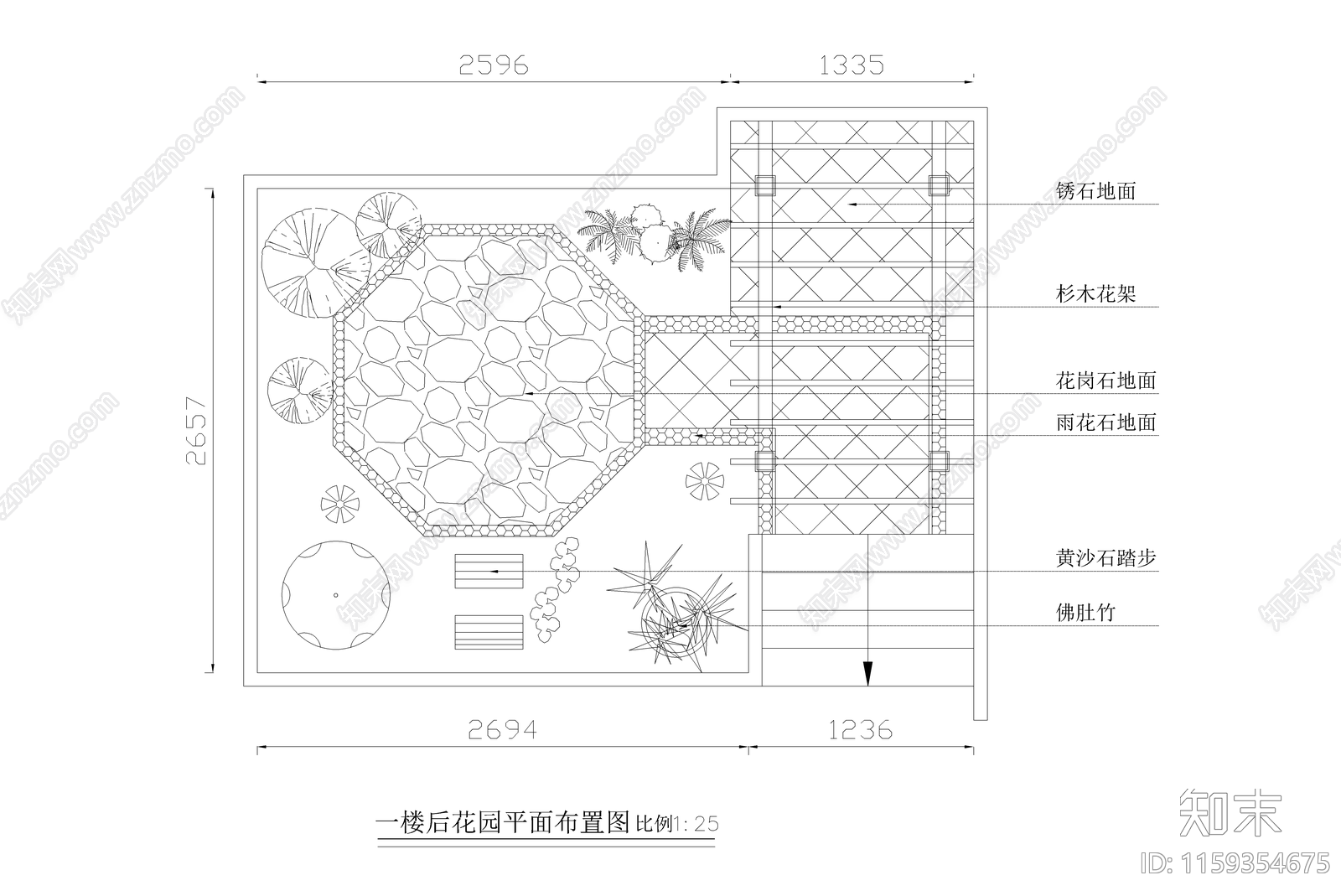 屋顶花园及庭院景观全套图纸cad施工图下载【ID:1159354675】