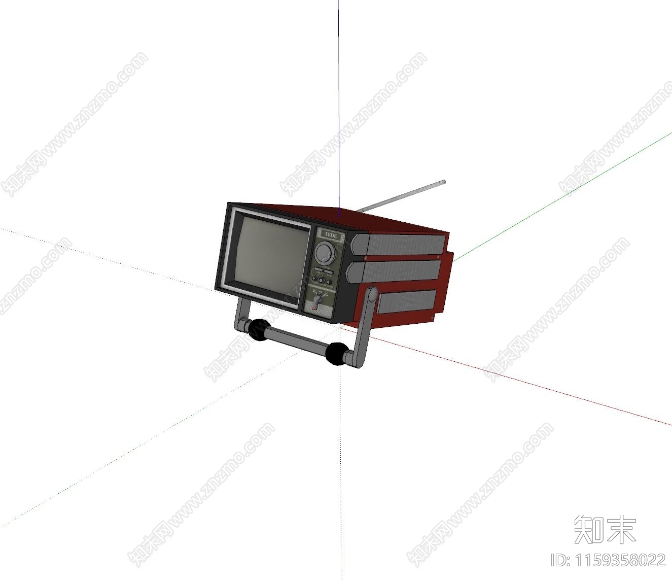 老旧小型电视机SU模型下载【ID:1159358022】