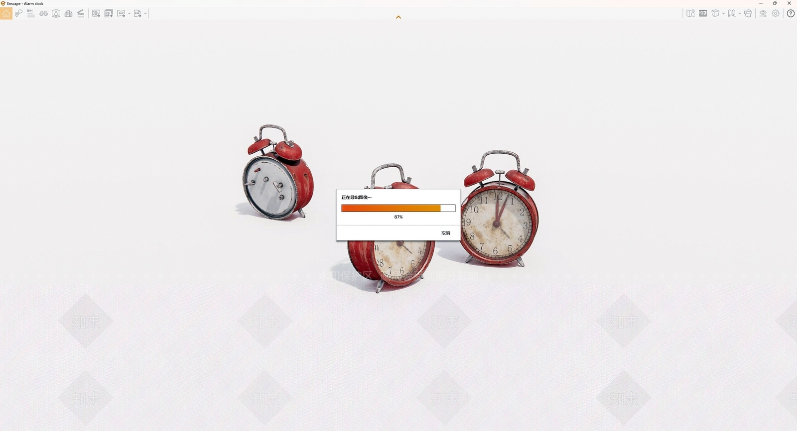 现代老旧闹钟SU模型下载【ID:1159358314】