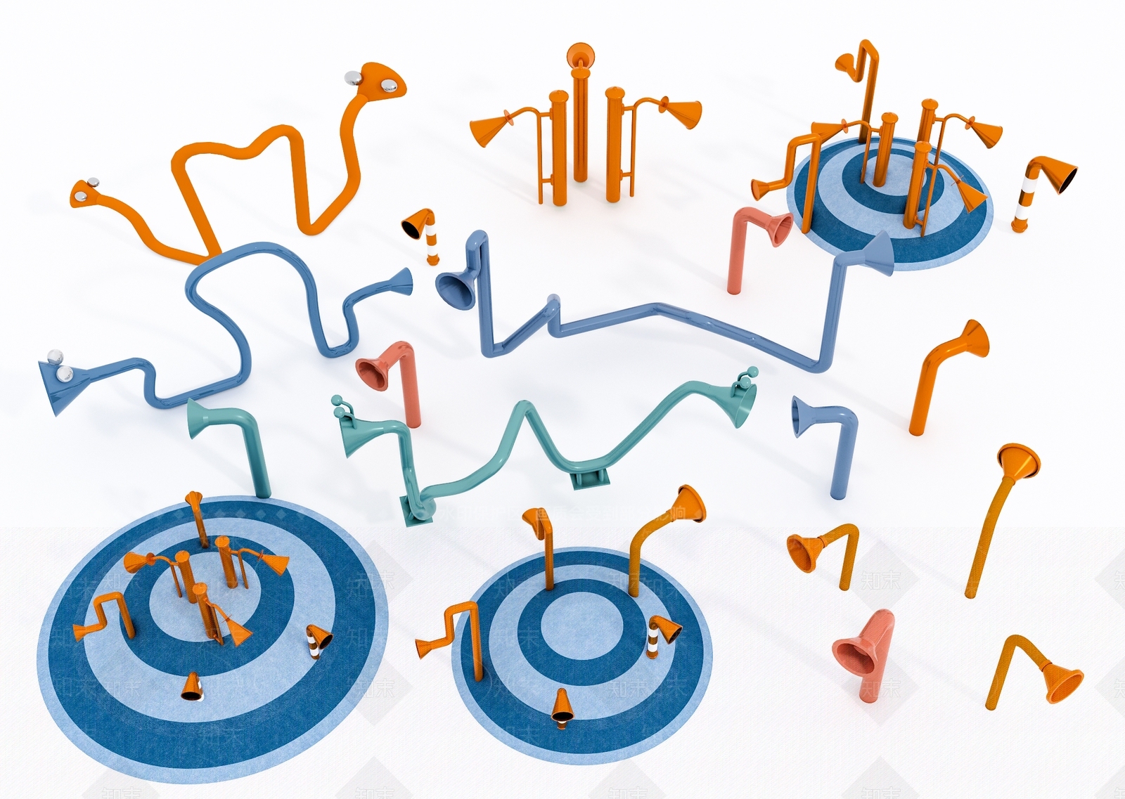 现代儿童游乐器材3D模型下载【ID:1159372604】