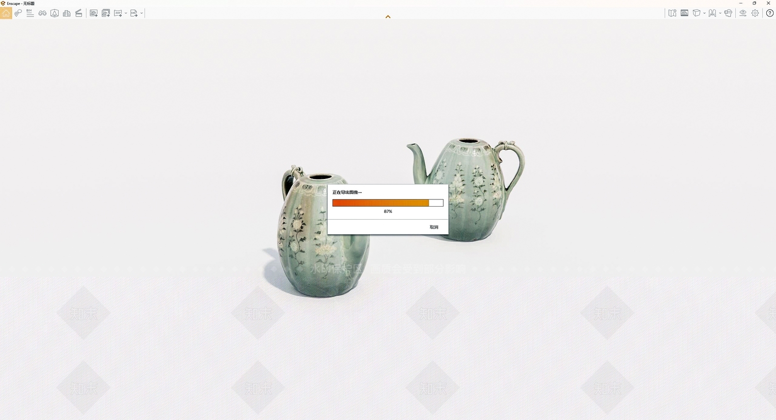 老旧陶瓷茶壶SU模型下载【ID:1159360098】