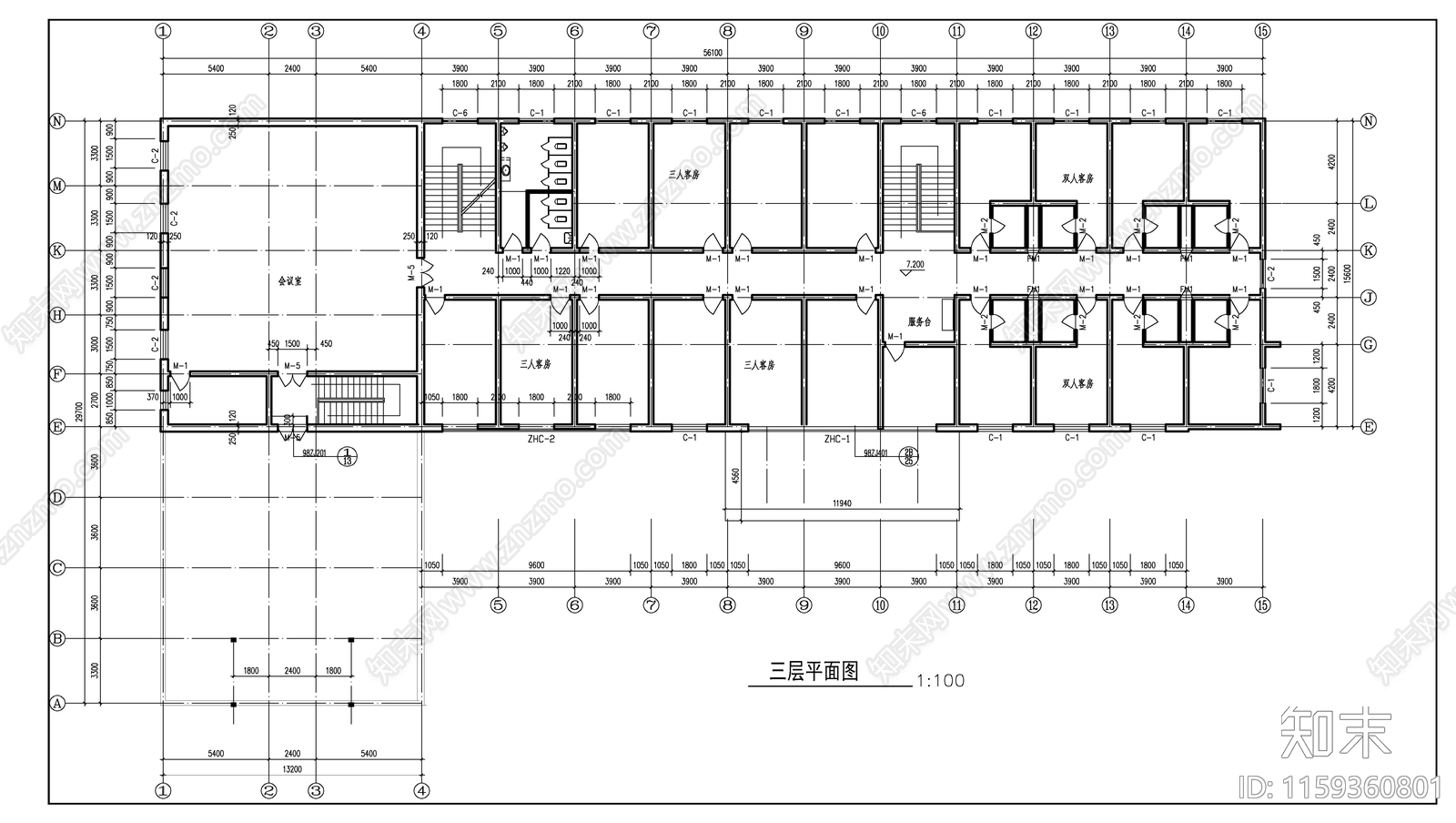 酒店全套图纸cad施工图下载【ID:1159360801】