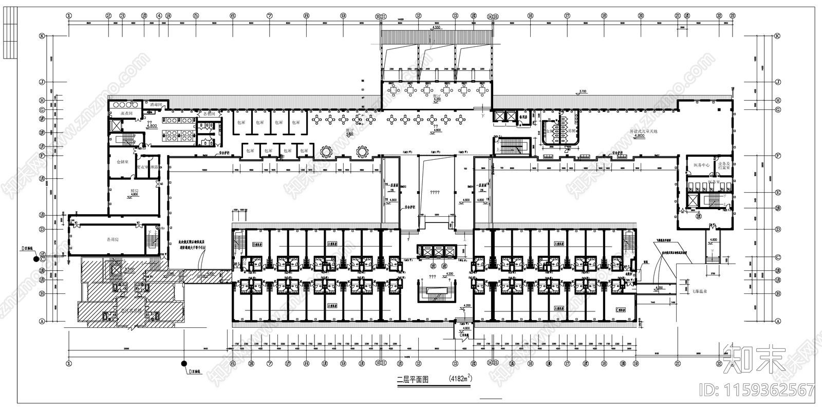 大型酒店建筑设计图cad施工图下载【ID:1159362567】