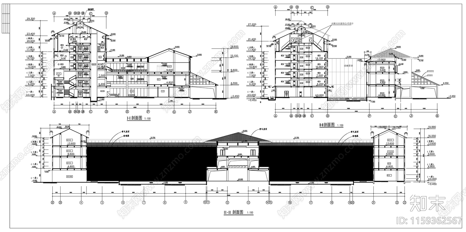 大型酒店建筑设计图cad施工图下载【ID:1159362567】