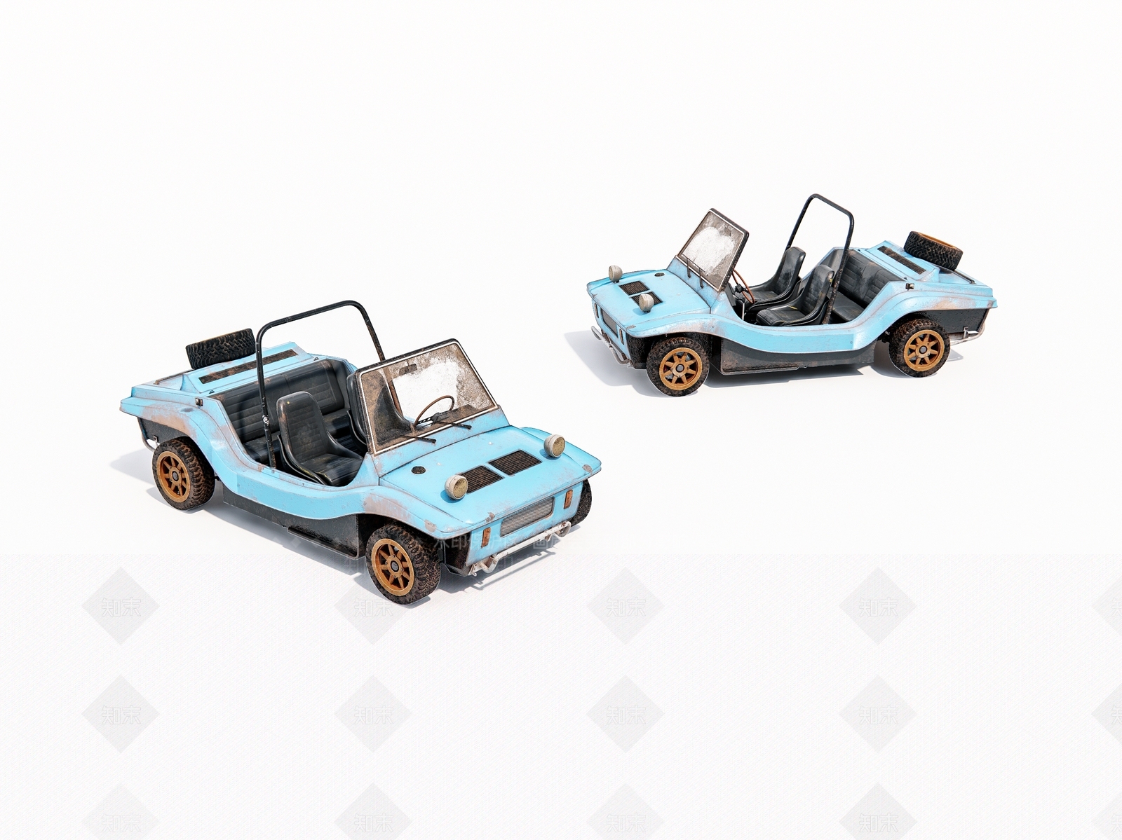 老旧观光小汽车3D模型下载【ID:1159362375】