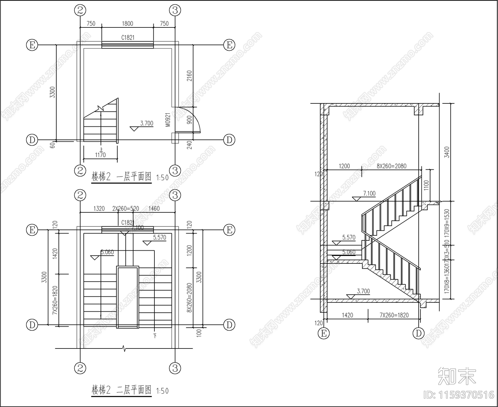 二层自建房cad施工图下载【ID:1159370516】