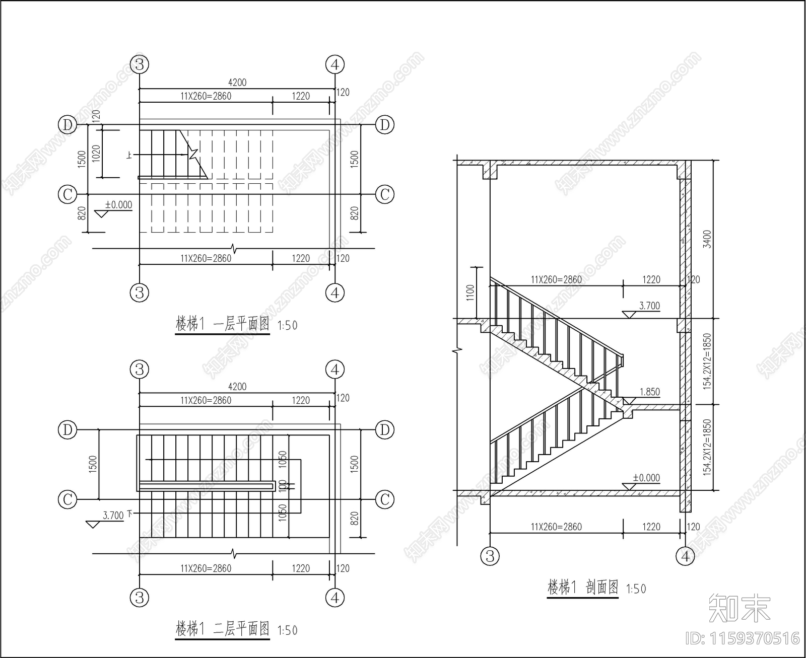 二层自建房cad施工图下载【ID:1159370516】