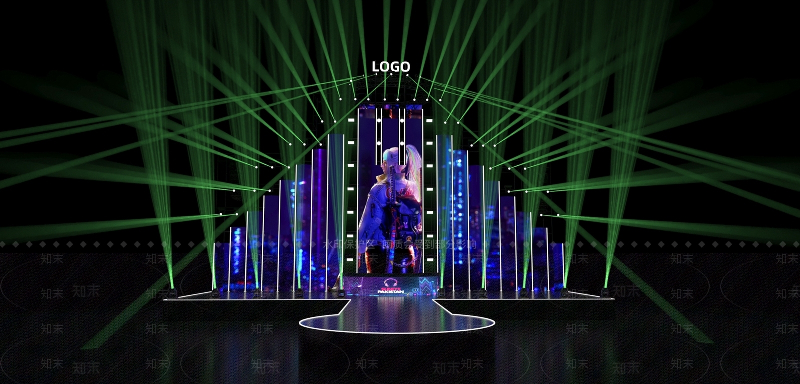 现代电音节舞台3D模型下载【ID:1159373234】