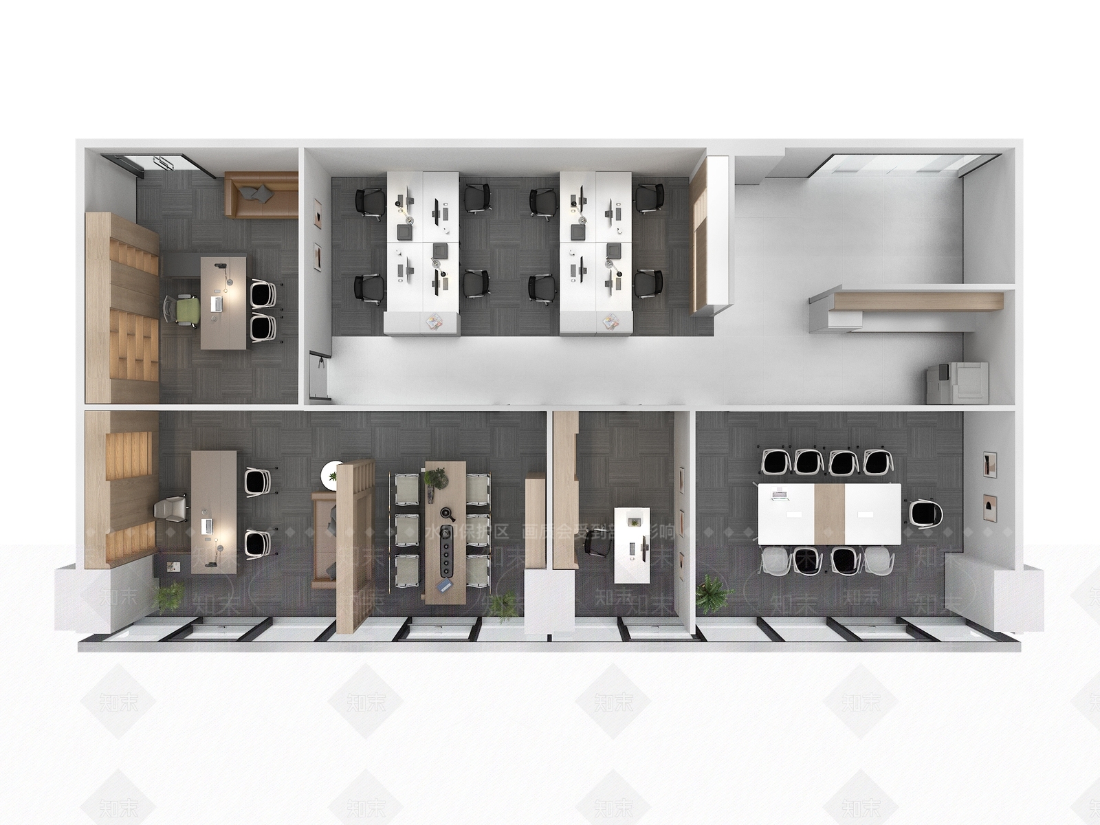 现代办公空间3D模型下载【ID:1159377048】
