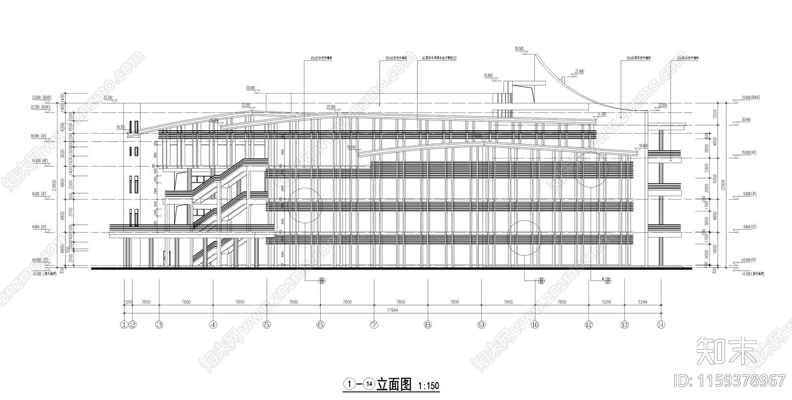 学校建筑cad施工图下载【ID:1159378967】