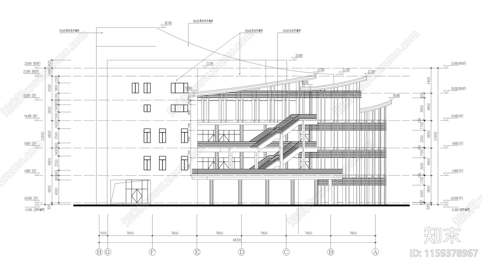 学校建筑cad施工图下载【ID:1159378967】