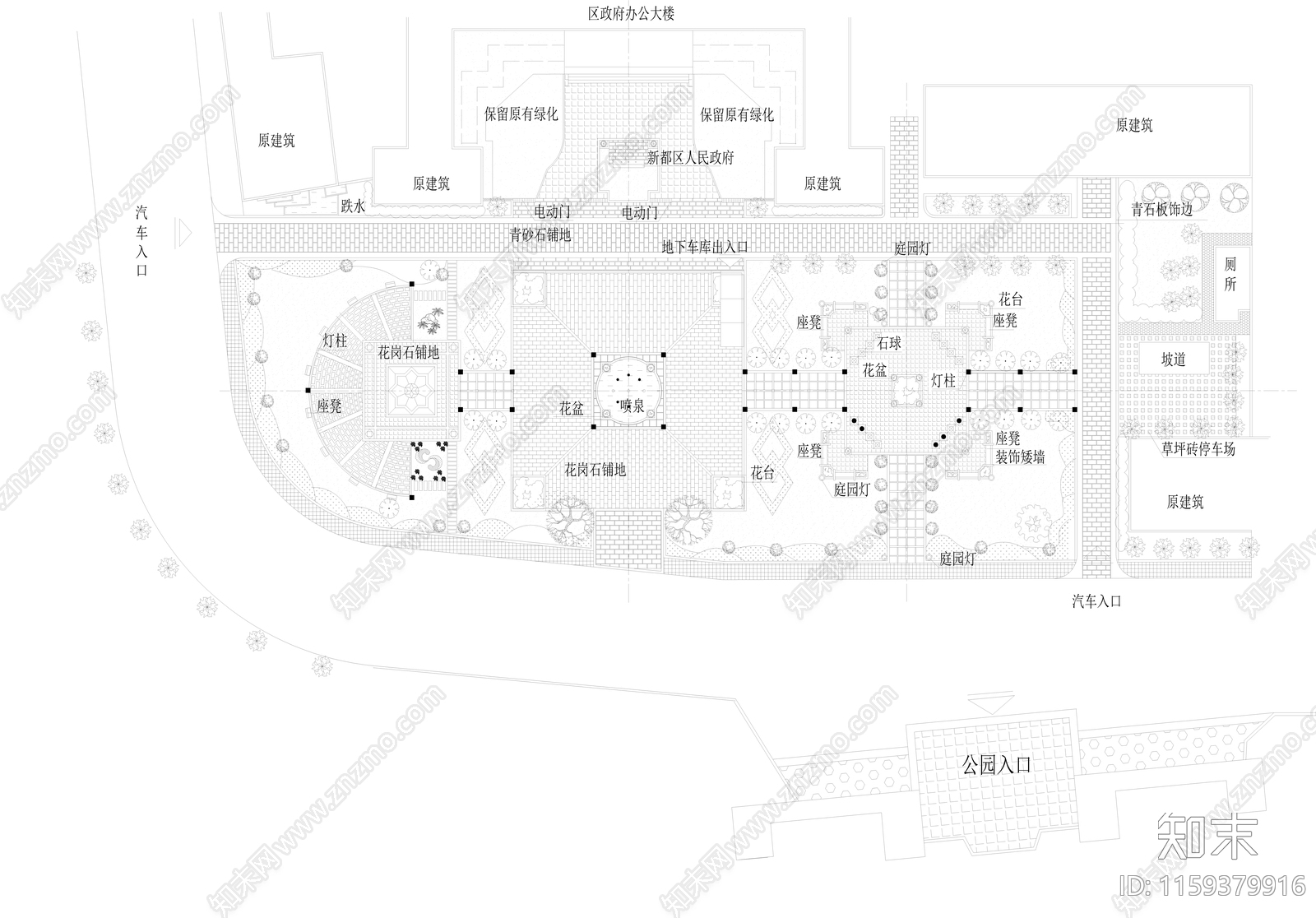 某广场景观cad施工图下载【ID:1159379916】