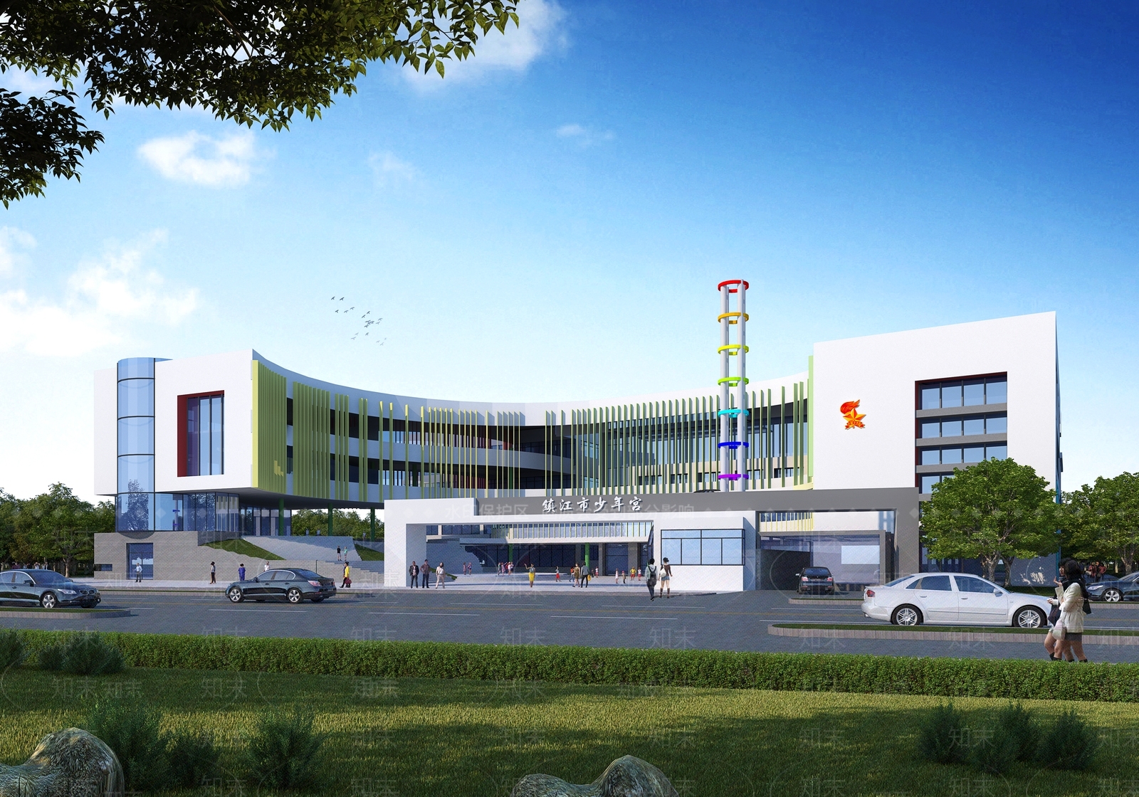现代学校3D模型下载【ID:1159380532】