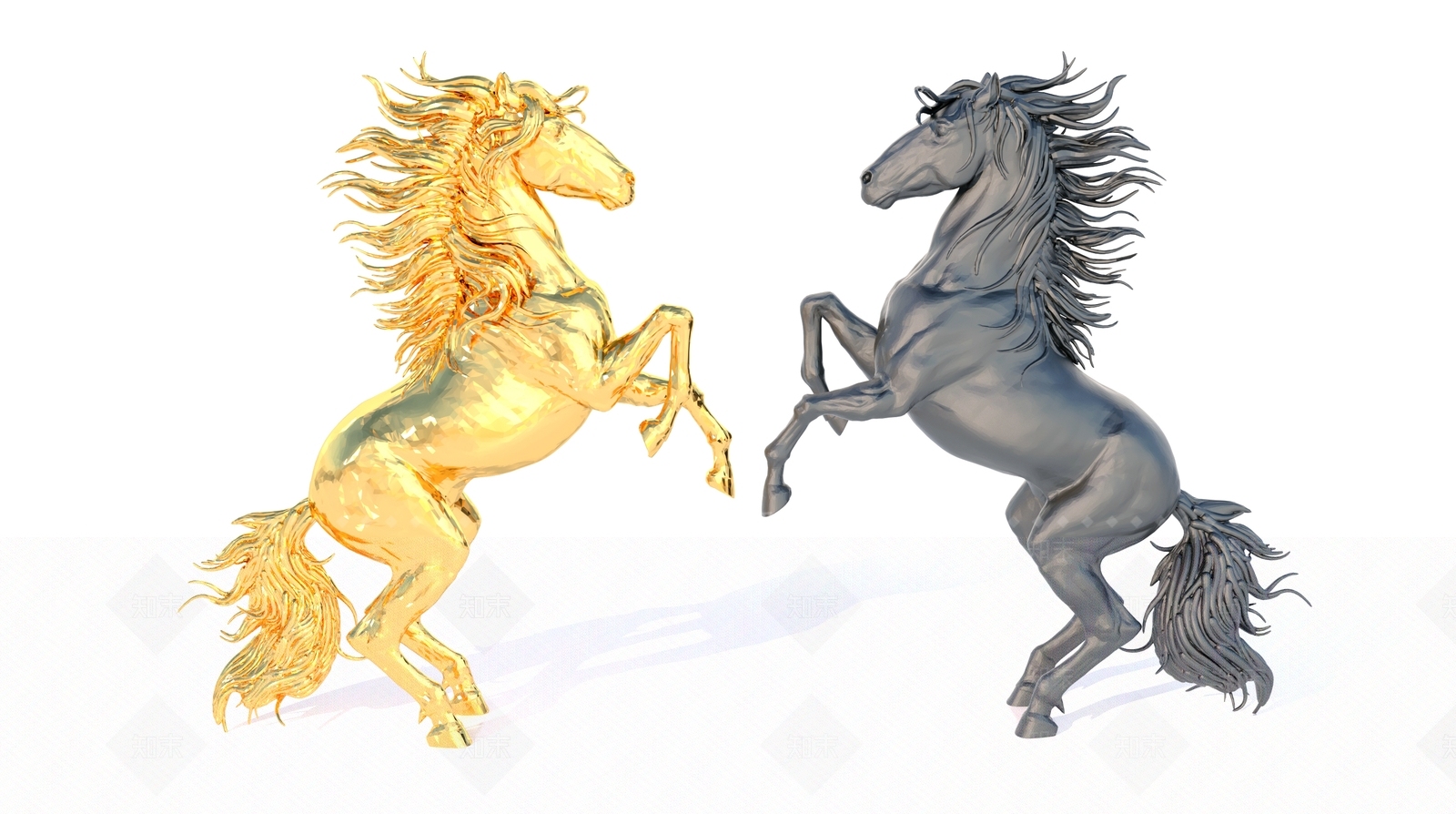 现代动物雕塑3D模型下载【ID:1159385126】