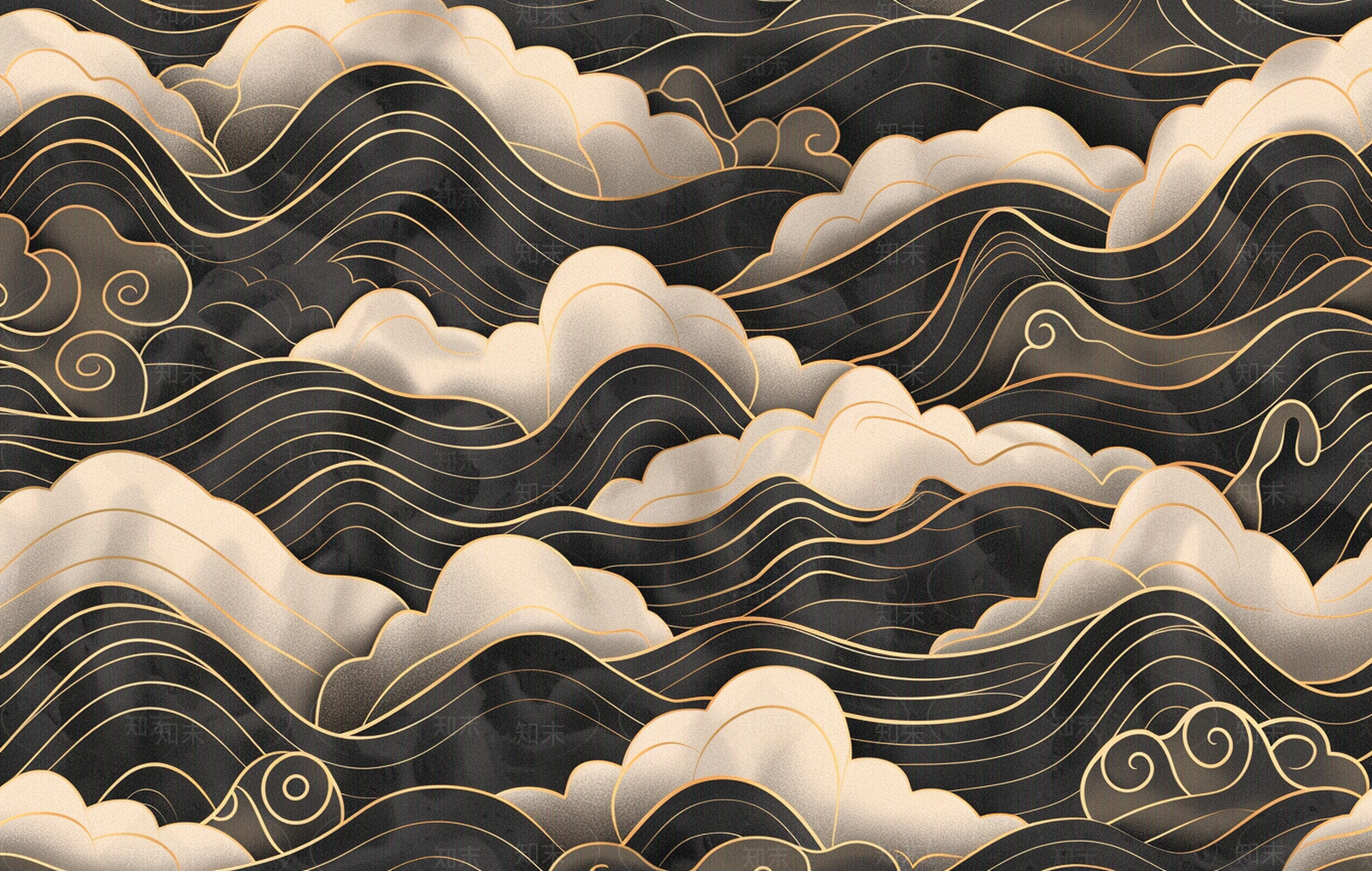 中式风格抽象图案墙纸壁纸贴图下载【ID:1159395258】