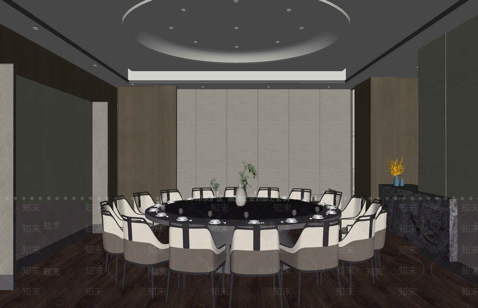 新中式包厢SU模型下载【ID:1159396106】