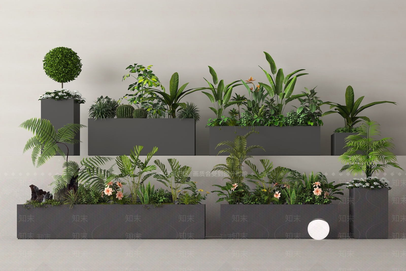 外摆绿植花箱3D模型下载【ID:1159397379】