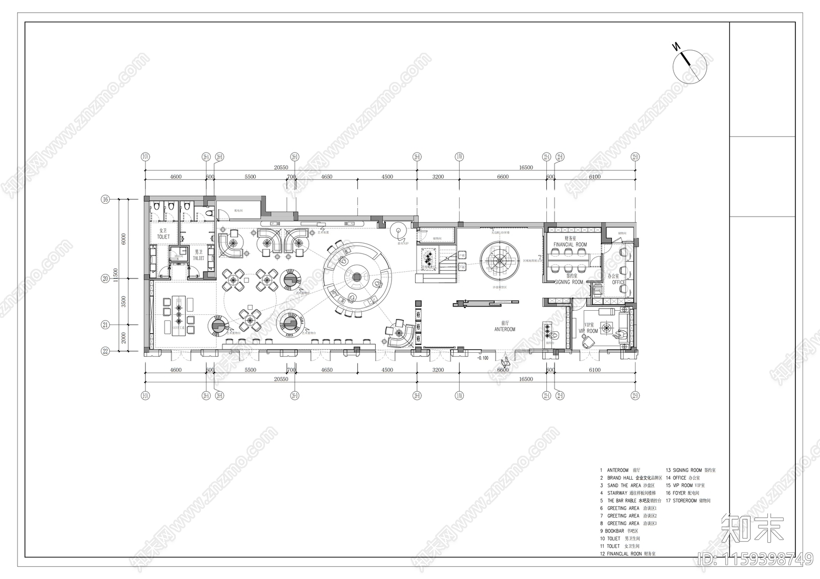 360m²售楼部施工图下载【ID:1159398749】