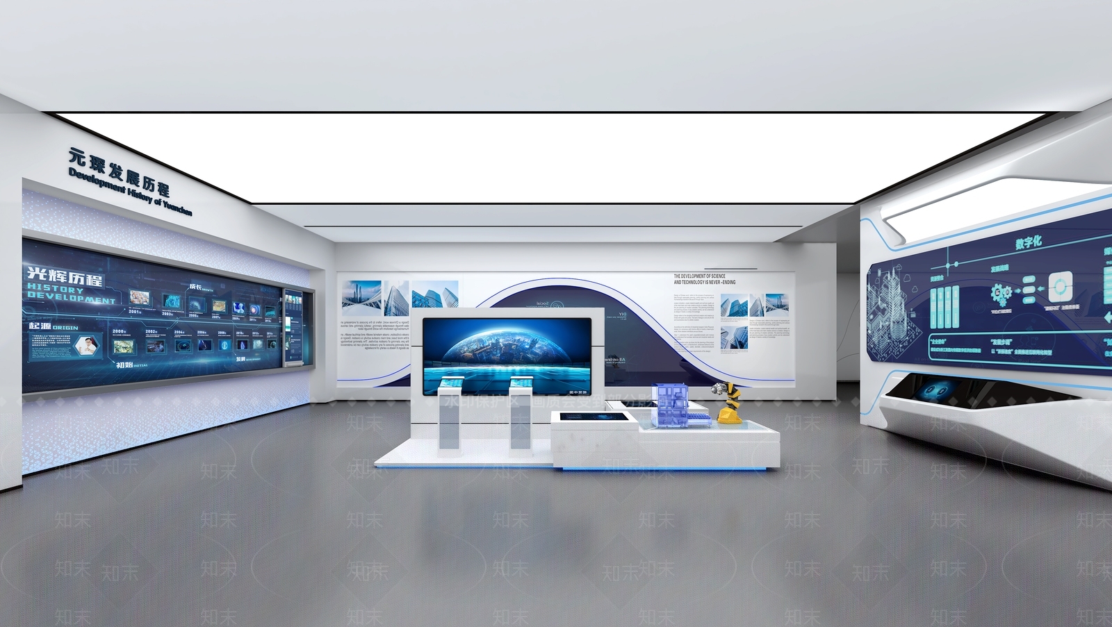 现代科技展厅SU模型下载【ID:1159405216】