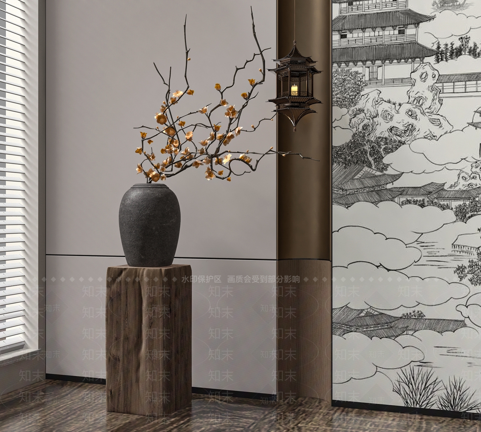 花瓶花艺3D模型下载【ID:1159405340】