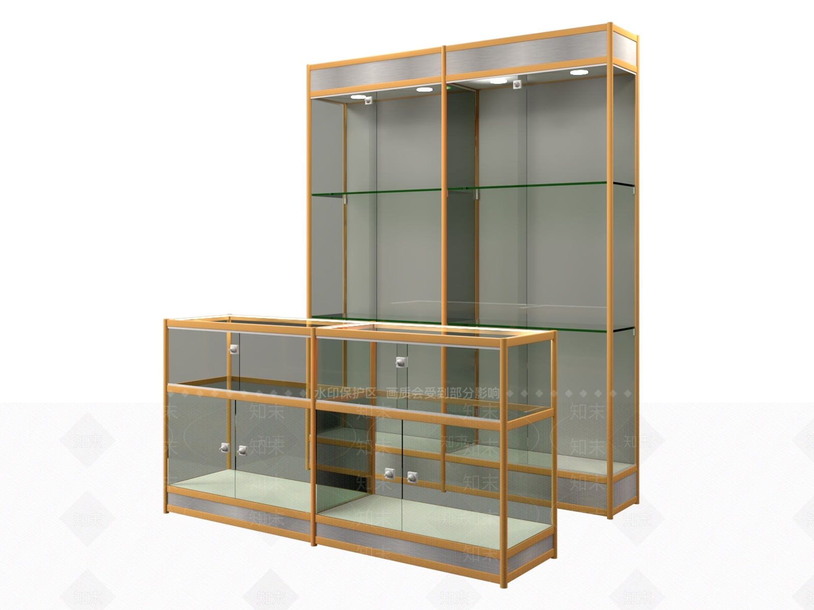 玻璃柜3D模型下载【ID:1159409936】
