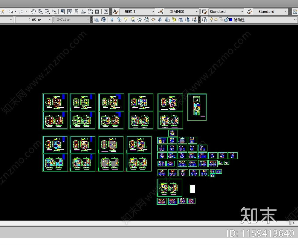 别墅建筑cad施工图下载【ID:1159413640】