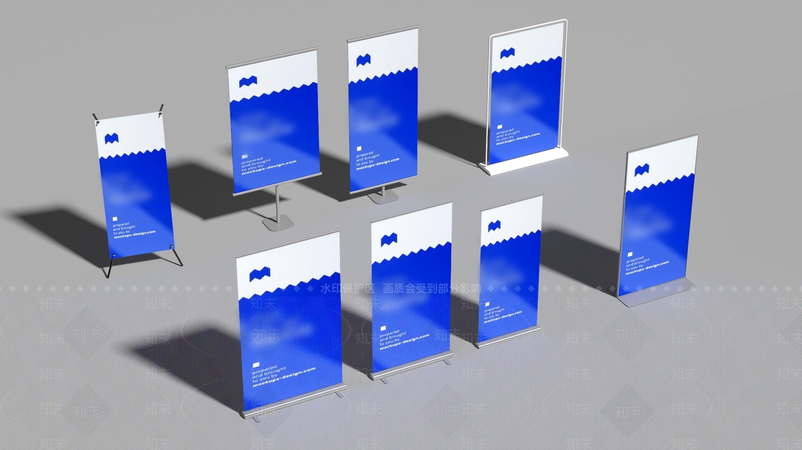 现代088易拉宝X展架门型展架指示牌3D模型下载【ID:1159920995】