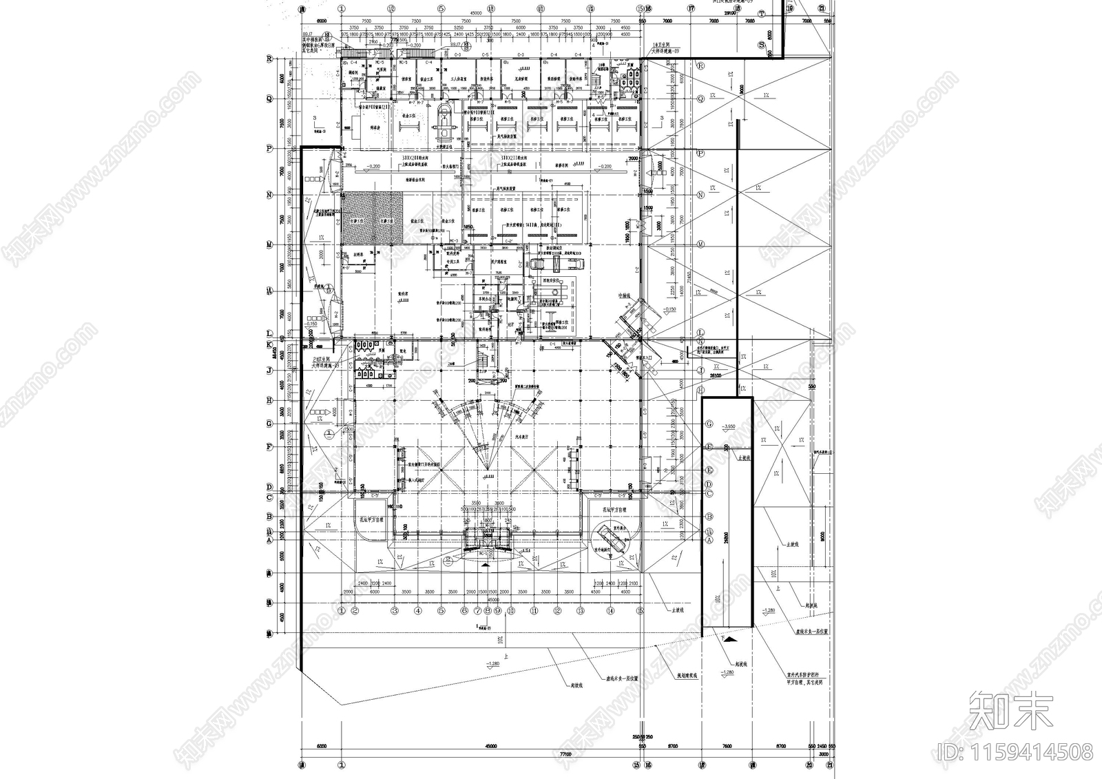 大型汽车4S店展厅建施工图下载【ID:1159414508】