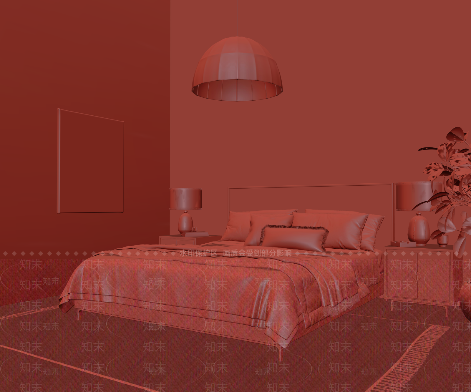 现代中古卧室3D模型下载【ID:1159416636】