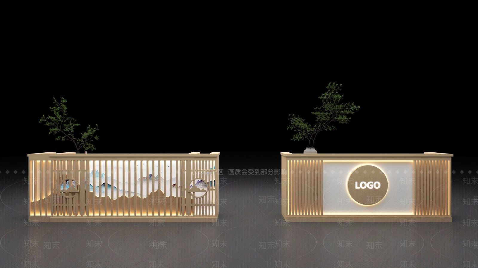 新中式接待台3D模型下载【ID:1159425192】