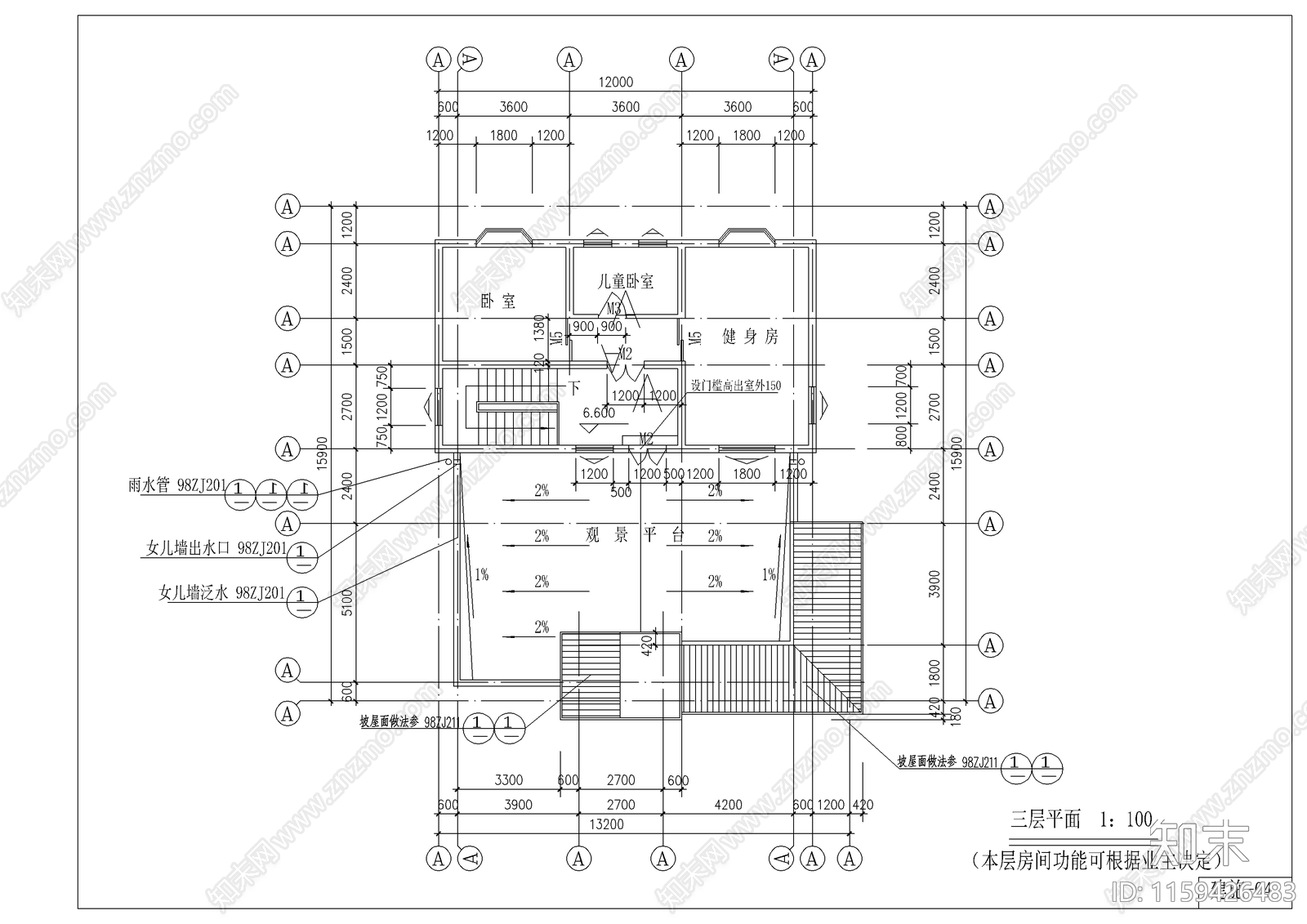 小型别墅建cad施工图下载【ID:1159426483】