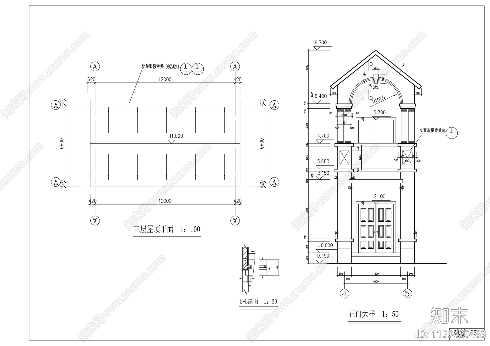 小型别墅建cad施工图下载【ID:1159426483】