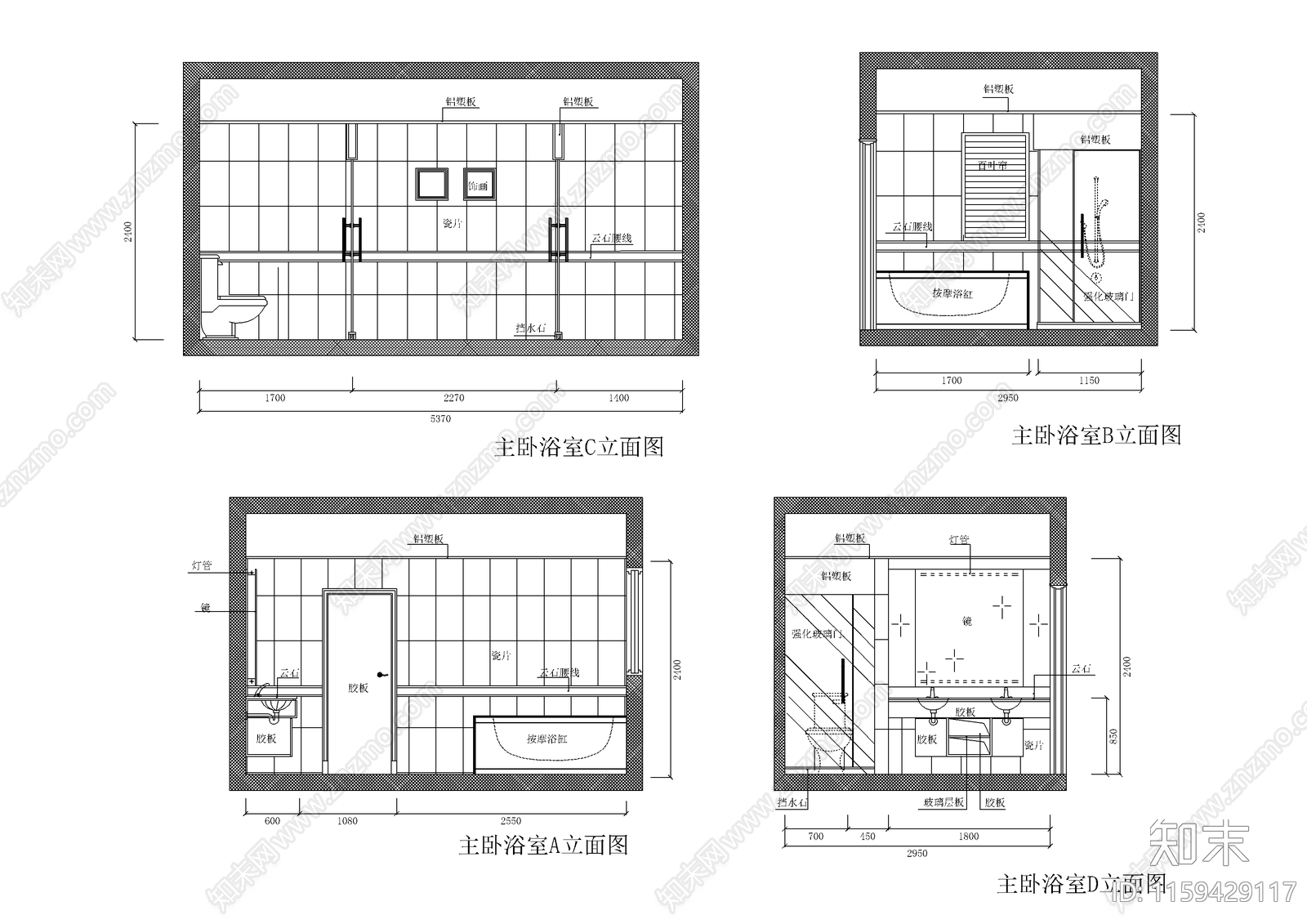 别墅洋房装修设计cad施工图下载【ID:1159429117】