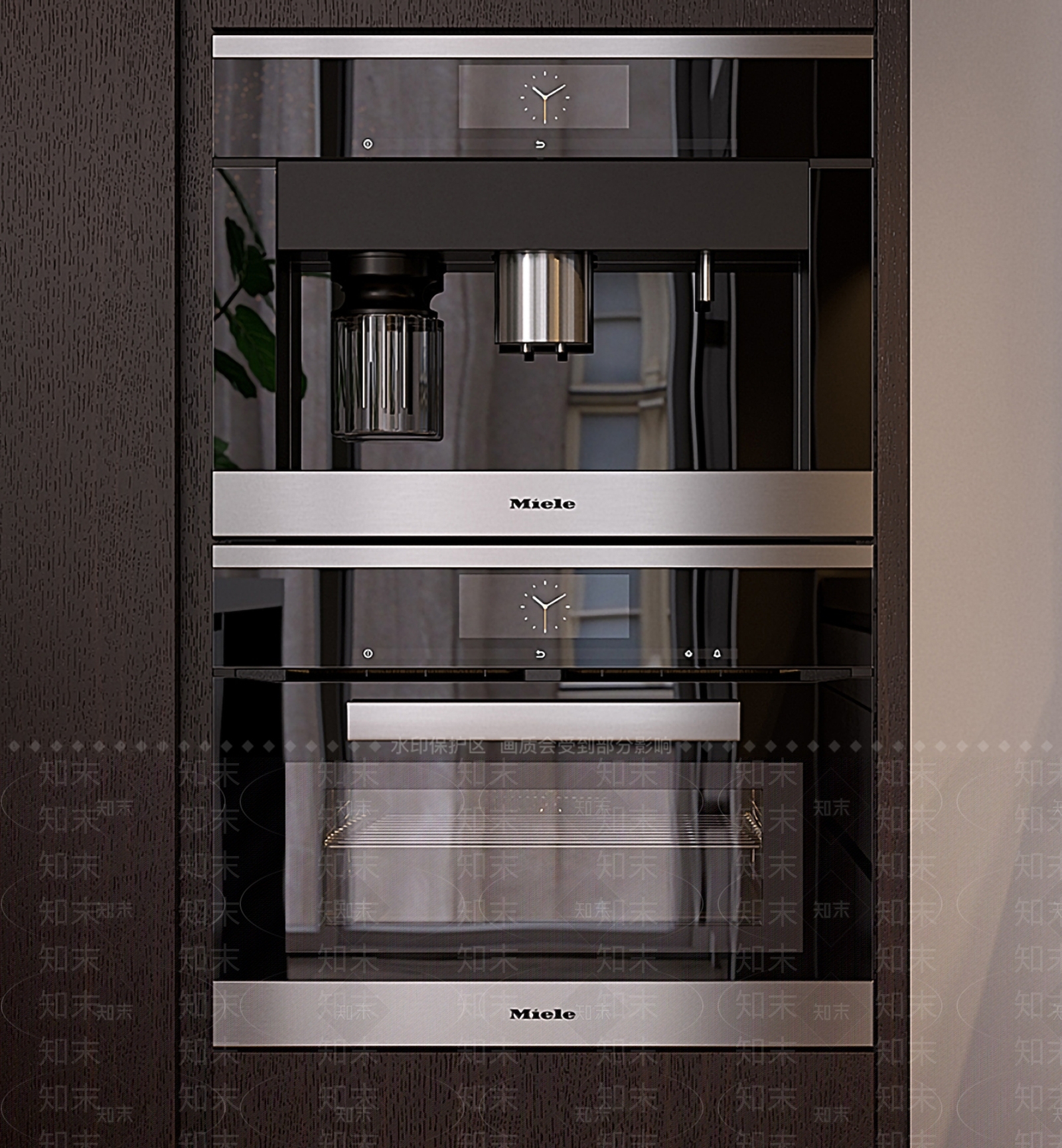 现代电器微波炉烤箱组合3D模型下载【ID:1159432854】