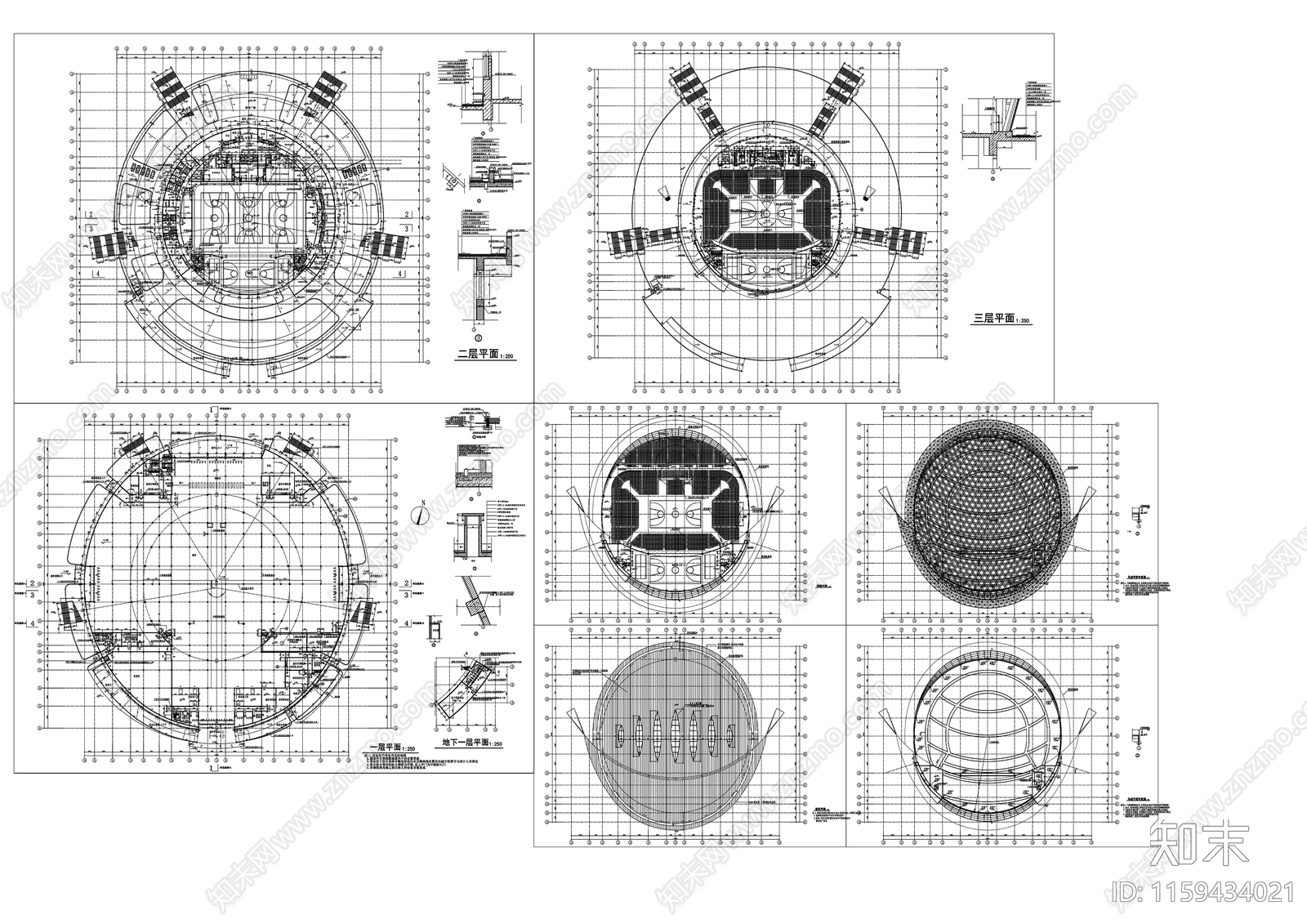 26体育馆建cad施工图下载【ID:1159434021】