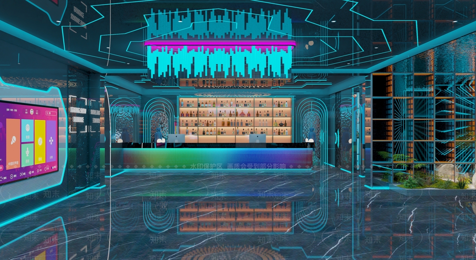 现代KTV前台3D模型下载【ID:1159436559】