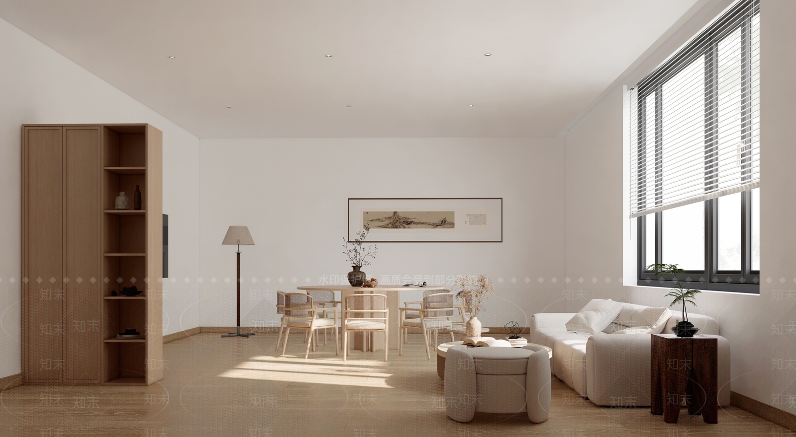 新中式餐厅包间SU模型下载【ID:1159436345】