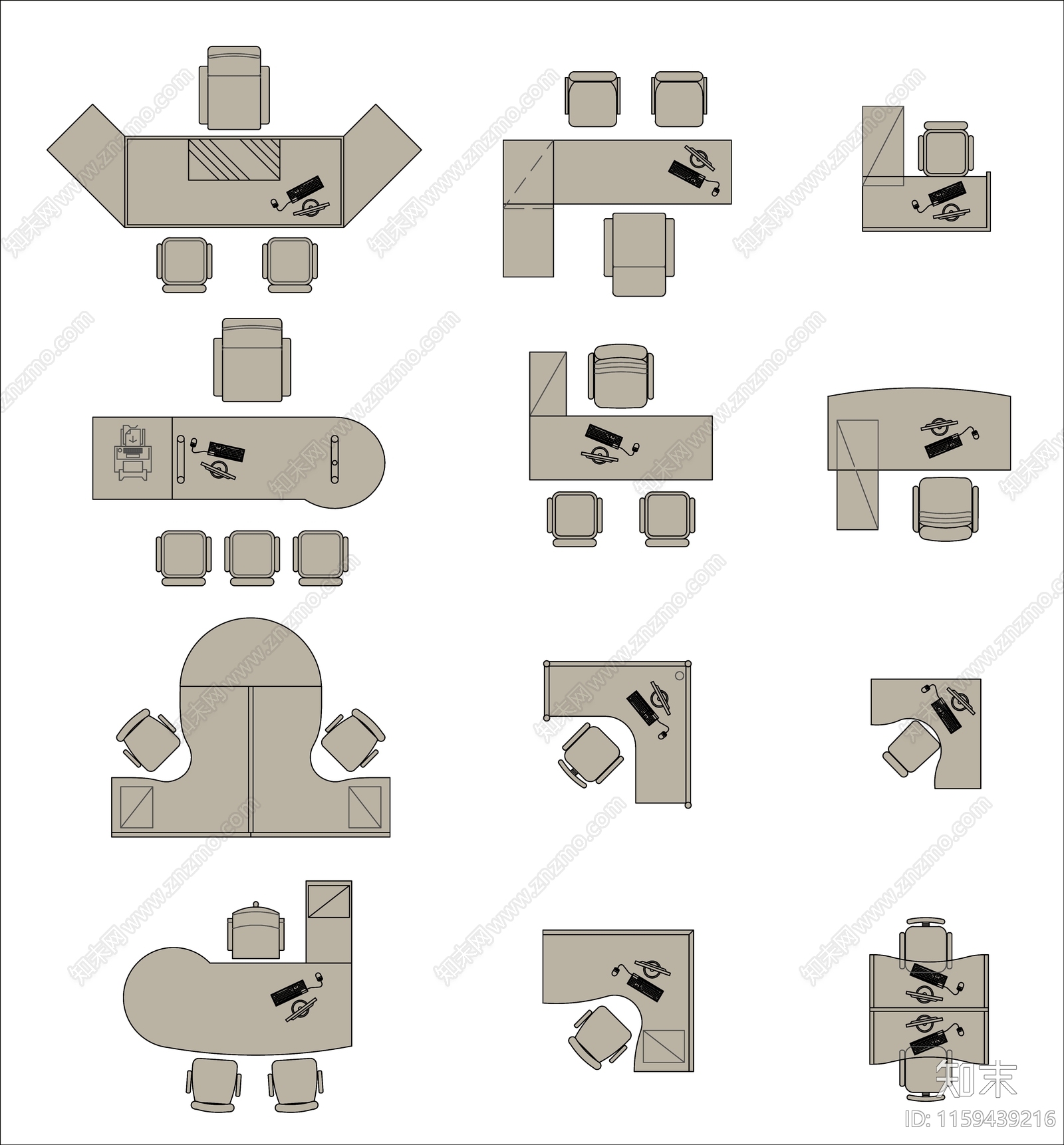 办公桌施工图下载【ID:1159439216】