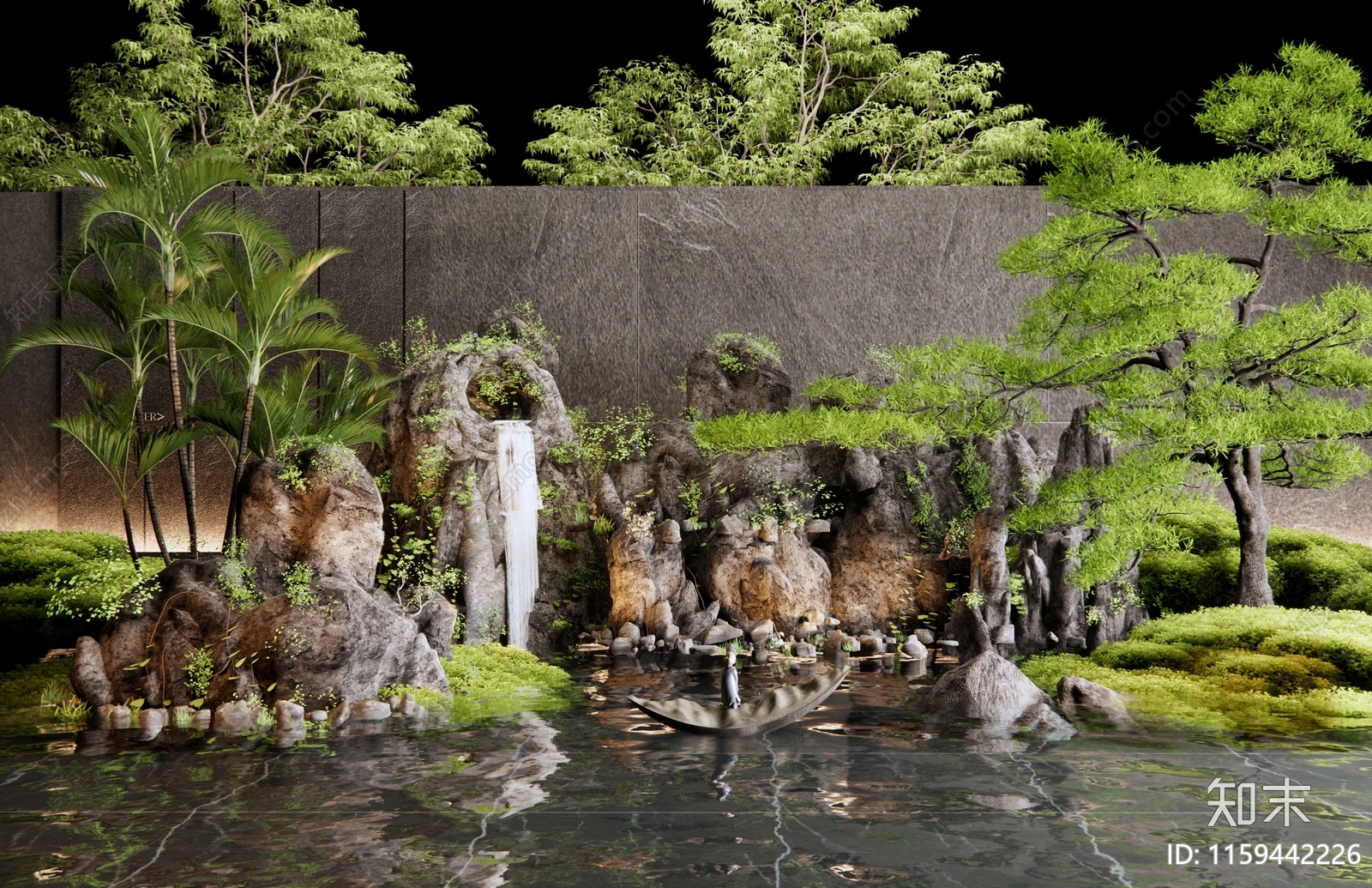 现代假山水景3D模型下载【ID:1159442226】