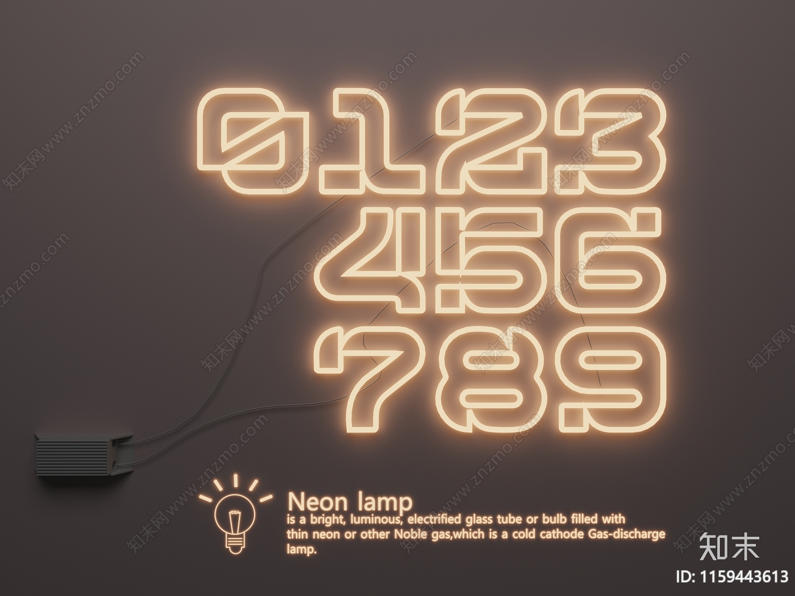 现代霓虹灯3D模型下载【ID:1159443613】