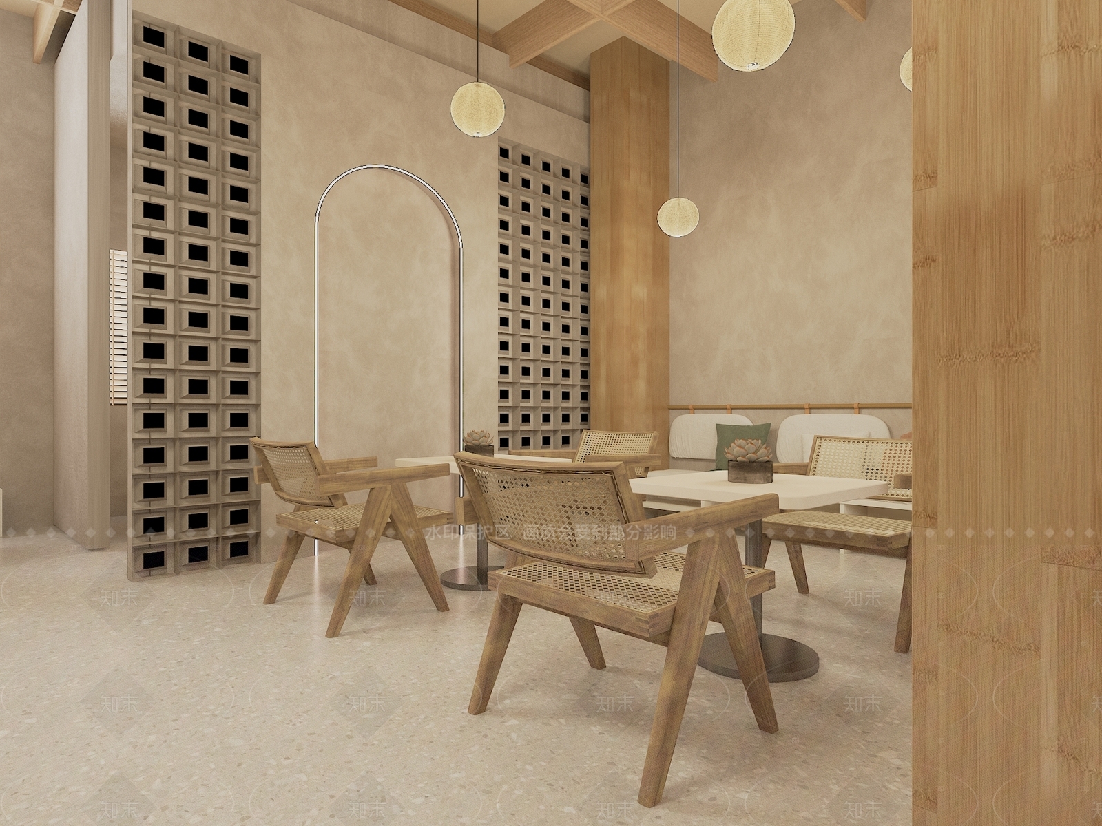 侘寂咖啡厅3D模型下载【ID:1214423964】