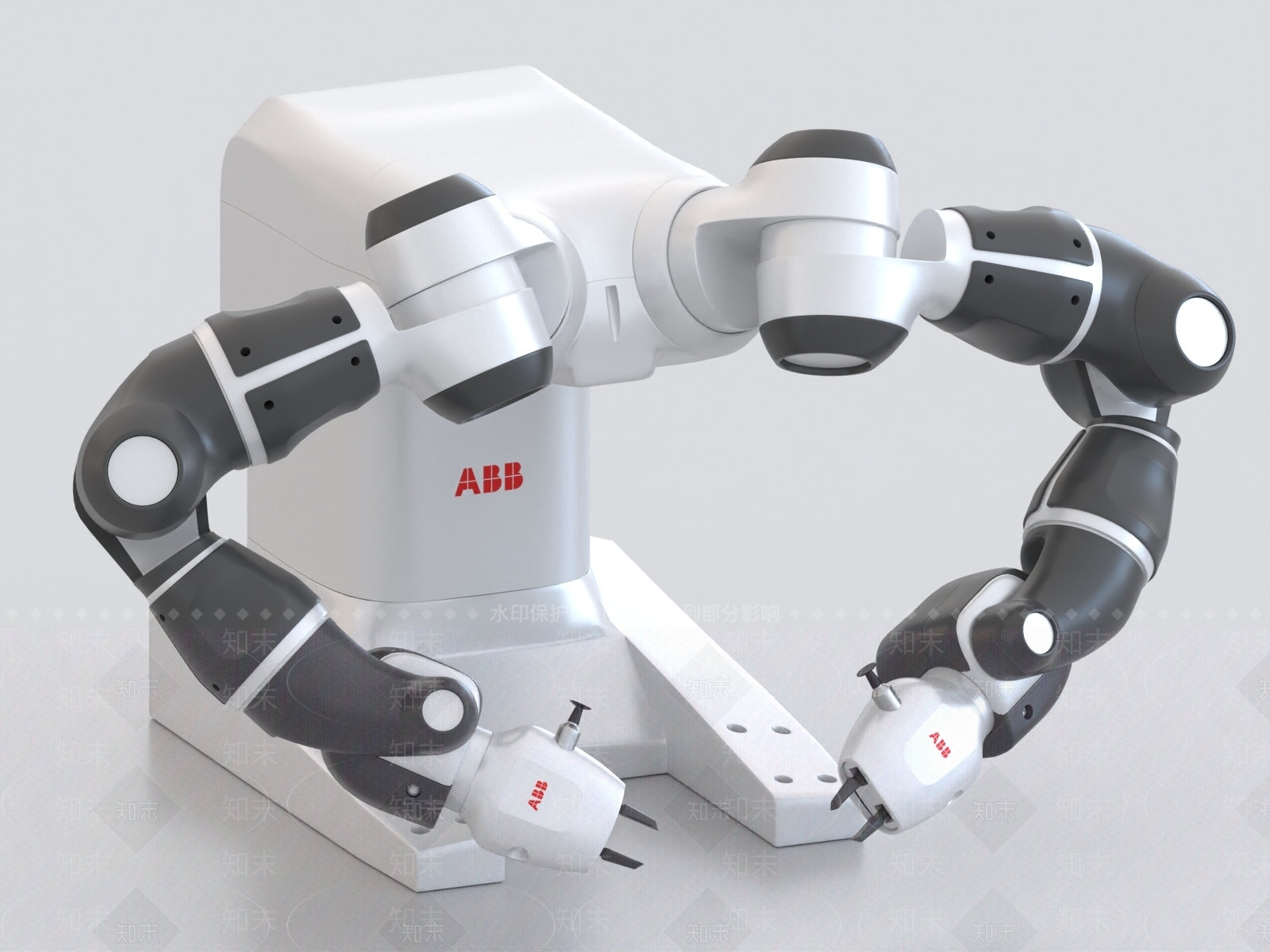 现代双臂机械臂3D模型下载【ID:1159450329】