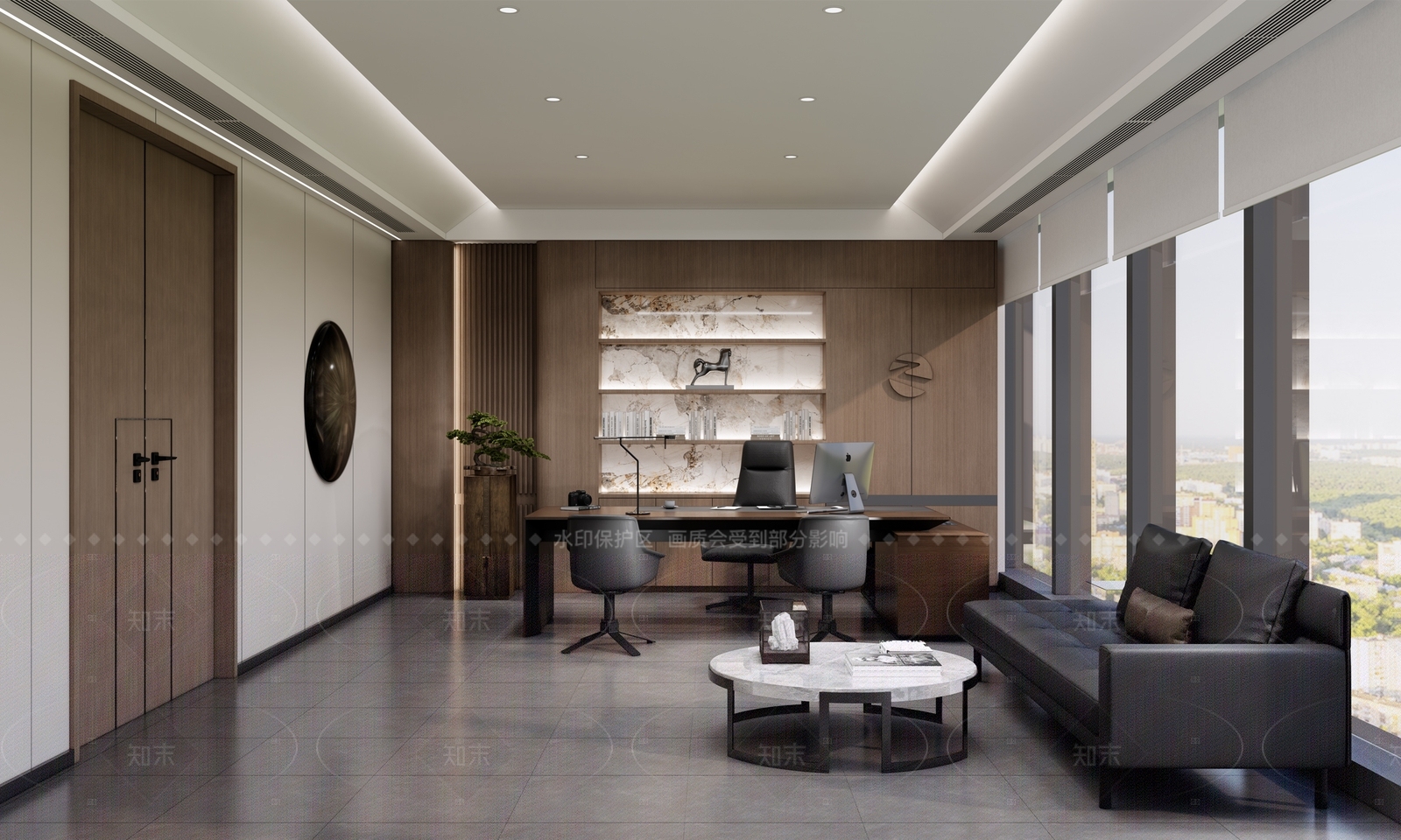 现代老板办公室SU模型下载【ID:1159451242】