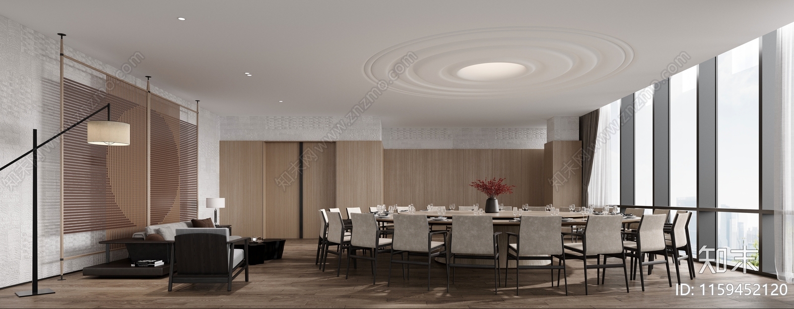 新中式包厢3D模型下载【ID:1159452120】