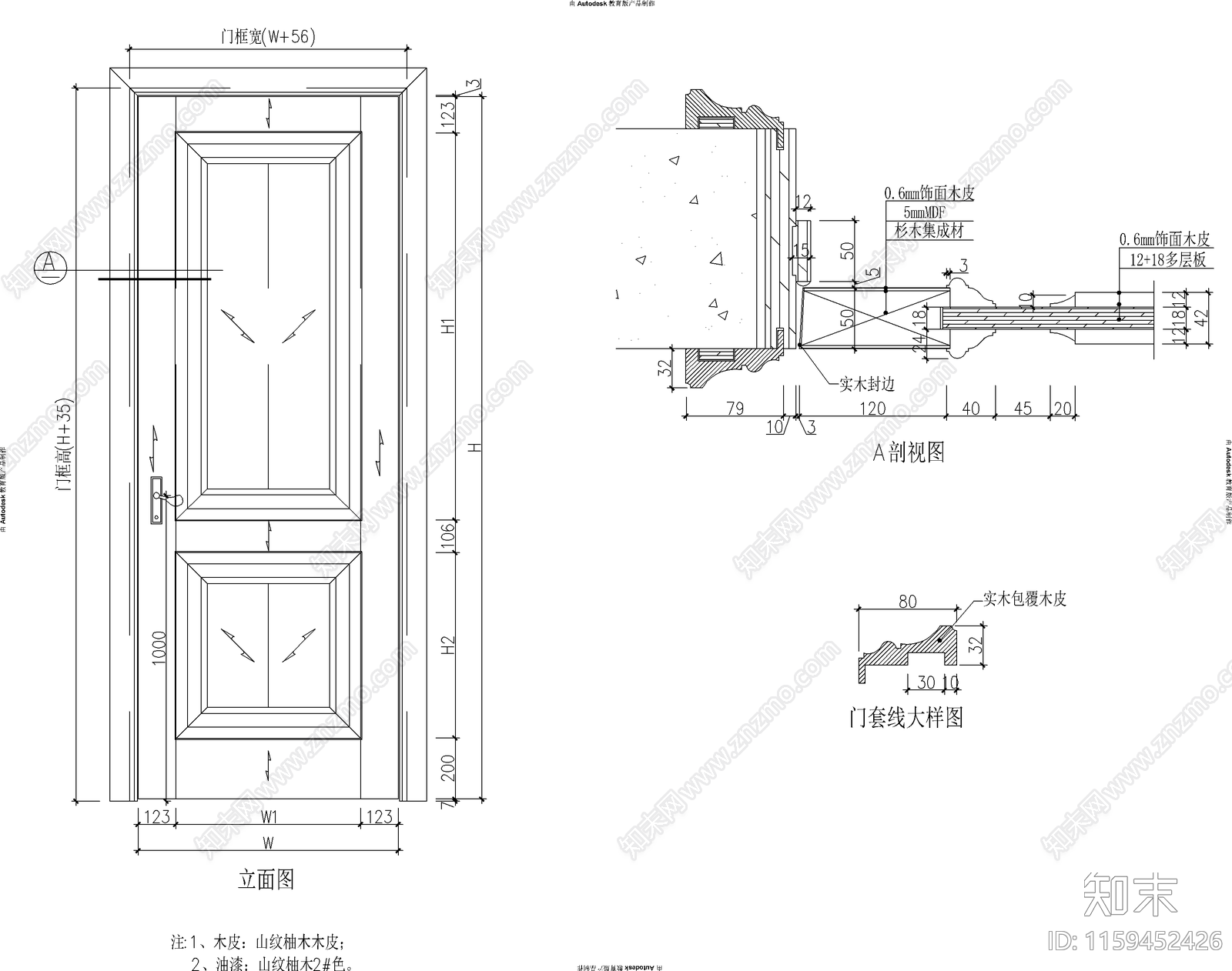 多套门做法详图cad施工图下载【ID:1159452426】